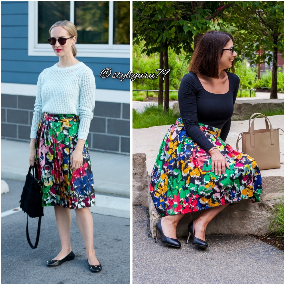 NWOT, J. Crew, Silk Pleated Brushstroke Print Midi Skirt
